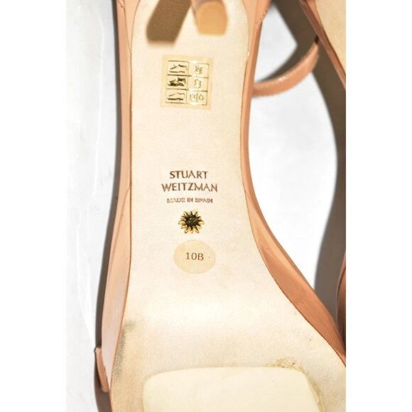 $600 STUART WEITZMAN Nunaked Party Platform Strap Sandal PATENT ADOBE 10 (PC3) - Picture 7 of 7